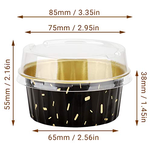 Eusoar 100Pcs 5Oz 125Ml Mini Muffin Liners Cups With Lids, 100Pcs 5.5"X1.2" Disposable Plastic Sporks #TOP3