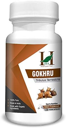 H&C Herbal Ingredients Expert Gokharu/Gokshura Capsules -120 - Dietary Supplements - Pack of 1
