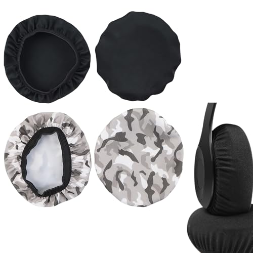DHWEKU Kit de 4 Fundas para Auriculares, Elásticas, Transpirables y Lavables, para Auriculares de 9 a 10,5 cm, Reutilizables en Protector de Auriculares Lavable y Extensible