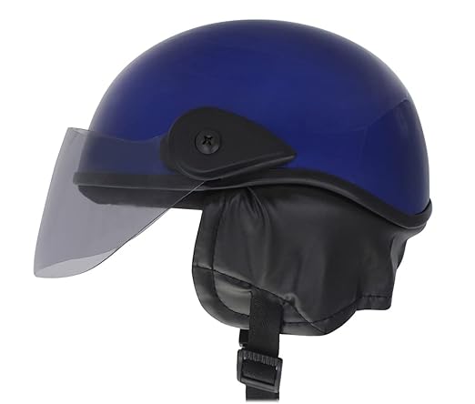 Western Era Stylish Half Face Helmet for Kids || Baby Safety and Comfort || (3-12 Years) (Blue Glossy)
