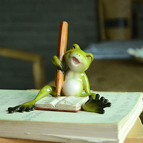 Gemmia Fairy Garden Miniature Frog Statues- Self-Growth Reading Frog Figurine #TOP2