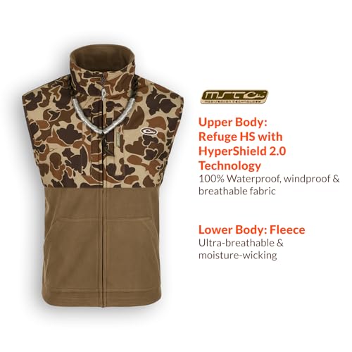 Drake Waterfowl Men's MST Eqwader Insulated Fleece-Lined Waterproof Windproof Breathable Adjustable Outdoor Hunting Zip Vest, Old School, X-Large by Drake Waterfowl - Image 4