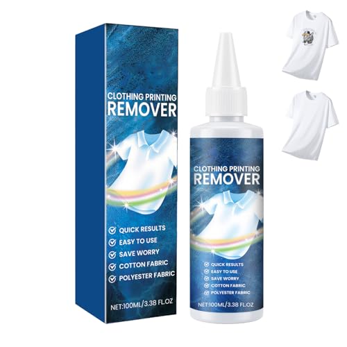 Décolleur de Flocage pour Textile, Enlève les Transferts, Autocollants et Résidus de Colle, Méthode Rapide et Efficace, Inclus Grattoir et Pince, Doux pour les Tissus