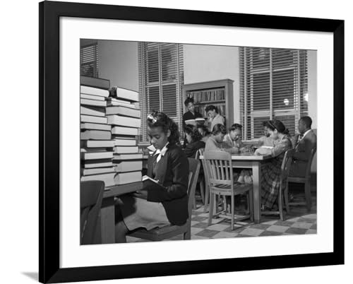ART.COM Wall Photo African American Students Reading at Bethune-Cookman College, Feb. 1943 on Black Frame, 40" x 32"