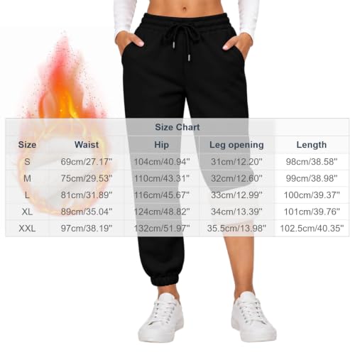 Fleece Lined Pants Women Winter Warm Sherpa Jogger Sweatpants with Pockets | Thicken Thermal Sherpa Fleece Lined, Drawstring Elastic Waist Bottom, Athletic Active Sweatpants, Lounge Pants - image 4