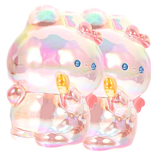 Happyyami 2 Piezas Lindos Adornos de Conejo Animal de Peluche Conejillo de Indias embellecedor Auto Accesorio de decoración Conejos Adorno de Escritorio de Conejo Adorno Artesanal de Resina
