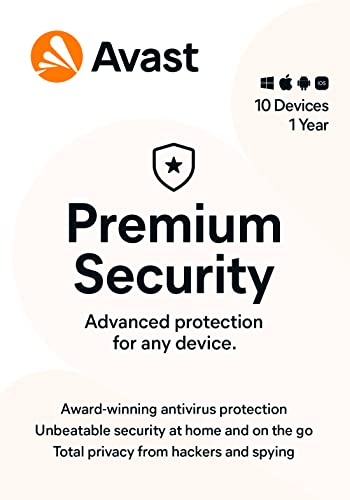 Avast Premium Security 2022 | Antivirus Protection Software | 10 Devices, 1 Year [PC/Mac/Mobile Download]