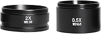 Vista 9 de Kit de accesorios para microscopio WD165 0.5X 0.7X 2.0X Objetivos auxiliares Lente de vidrio Barlow para Zoom Estéreo Microscopio Cámara Microscopio