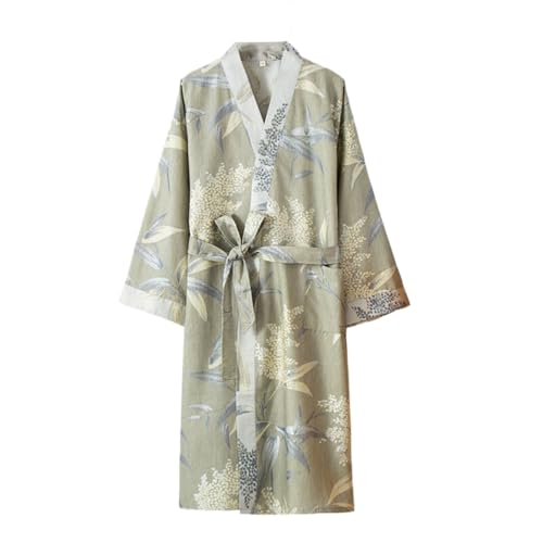 バスローブ メンズ 綿100% パジャマ 柔らかい ガーゼ 薄手 ナイトガウン 吸汗吸湿 部屋着 ロング 浴衣 お風呂上り 和柄 ゆったり 男性 おしゃれ ホテル 介護 温泉 旅館 寝巻き 春夏秋 XL