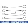 Universal CableTether - TetherClamp (4 Pack) - Heavy Duty, Reusable, Adjustable, Cable Tether - Secure Conference Room Computer Display Adapters and Mac Adapters