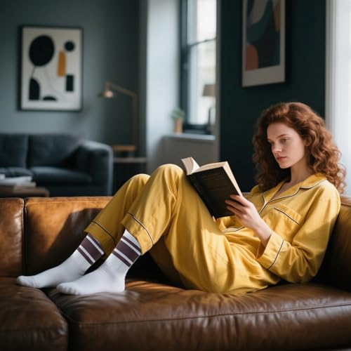 BISOUSOX Pilates Socks with Grips for Women, Grippy Socks Woman Yoga Barre Crew Ankle Sticky Ballet Slipper Hospital3