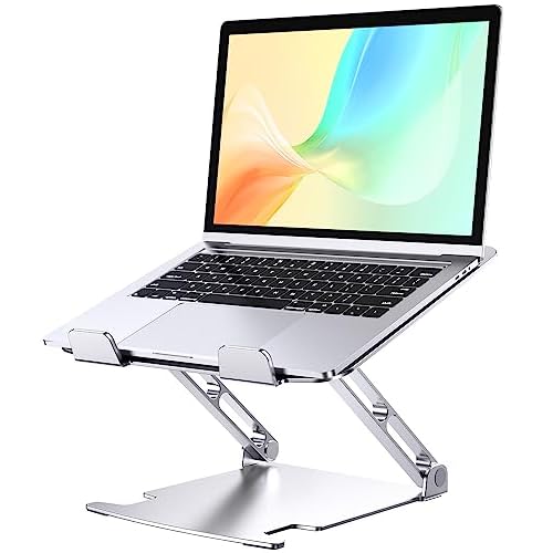 Glangeh Soporte Portatil Mesa Estable, Aleación de Aluminio Elevador Portatil con Ergonómico Altura Ajustable, Ventilado Laptop Stand Compatible con MacBook Air/Pro DELL HP Lenovo y Tabletas 10-16”
