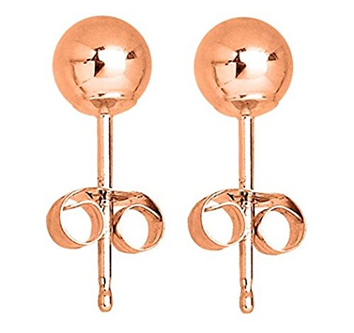 Image of 18ct Rose Gold Plated Sterling Silver Ball Stud Earrings 3mm - 8mm & Sets (5mm)