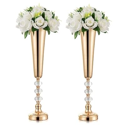 Gold Fluted Vases