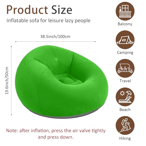 Canapé gonflable pour salon et balcon, bean bag fauteuil gonflable léger - 4