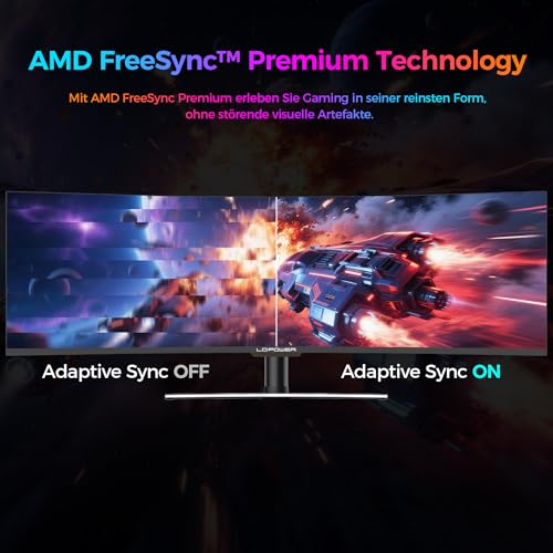 Monitor Gaming Curvo da 49'',144 Hz, QLED-VA, 32:9, 100% sRGB, AMD FreeSync™ Premium, DP & HDMI, HDR 400, LC-M49-DFHD-144-C-Q - Monitor - Immagine 3