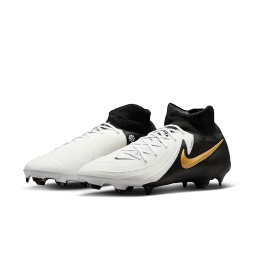Nike Nike Men's Phantom Luna II Pro Fg Football Boots, White Black MTLC Gold Coin, 40 EU