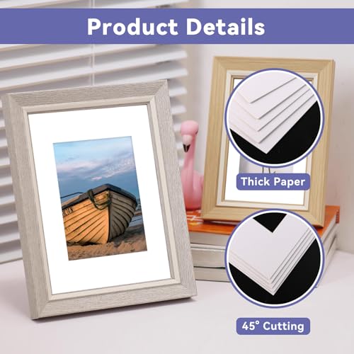 KATIMI 25 Stück Passepartout Karton, Passepartout Nach Maß, Strapazierfähiges Passepartouts, 5 Größen von Bild Foto Rahmen Halterungen Matten für Fotos Bilder Kunstdrucken Drucke