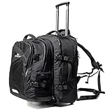 Hypath 2-in-1 Transformer Travel Backpack with Wheels - 2 Piece Luggage Set, Carry On Luggage, 22 Inch, Softsided Wheeled Rolling Luggage with Detachable Daypack