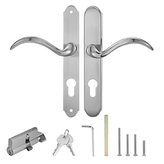 MaxxGeek Storm Door Handle Accessory Set fit Pella Storm Door Handle Replacement Part, with Key and Lock Cylinder, Mortise Lock Not Included (Brushed Nickel)