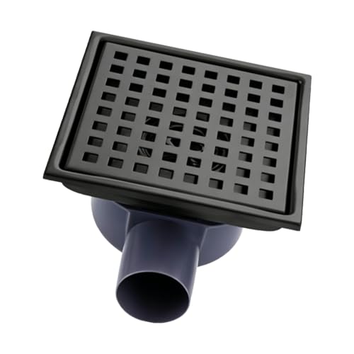 Bonde de douche carrée en acier inoxydable avec système anti-odeurs et