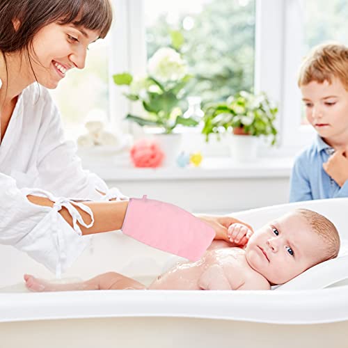 3 Pcs Baby Bath Mitt Baby Washcloth Terry Cloth Kids Bath Towels Absorbent Soft Baby Washcloths Wash Gloves For Baby Toddler Kids Newborn Bath Shower Set, Blue Green, Pink, White #TOP4