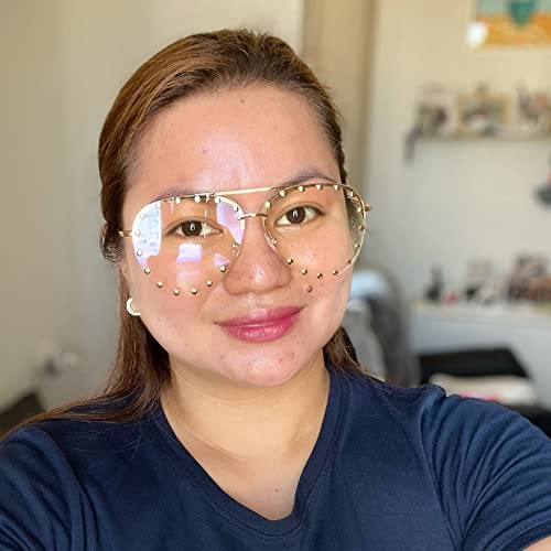 COTIA Fashion Rimless Pilot Sunglasses Women Retro Punk Rivets Personalized Toad Mirror Metal Sun Glasses UV4003