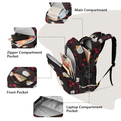Mochila de viaje grande con base reforzada Cherry Black de alta carga 5