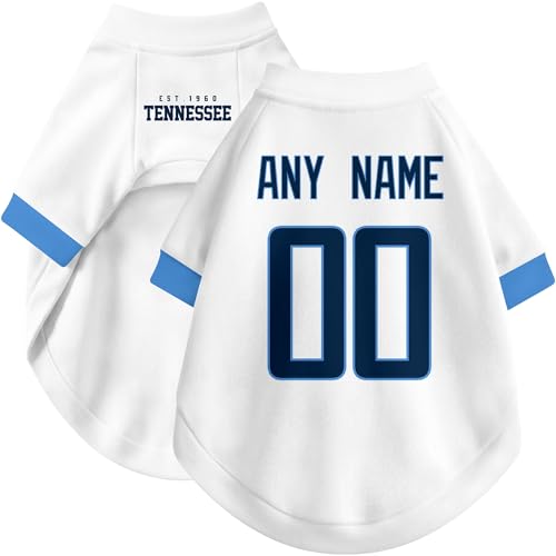 Image of Tennessee Dog Clothes Jersey Style Personalized Pet T Shirt with Custom Name Number for Small Medium Large Dogs