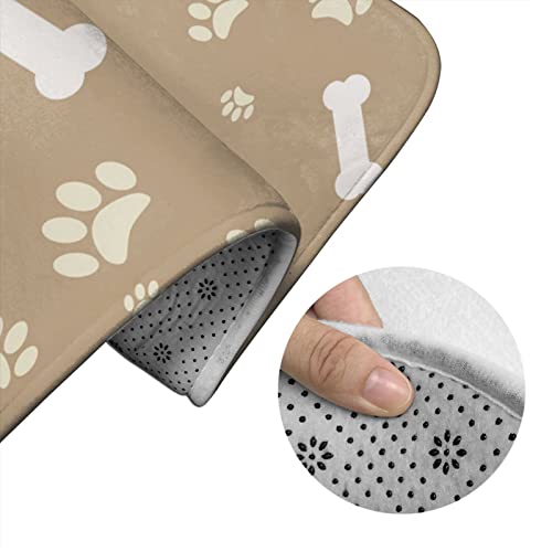 DIRYKILP Badematte + Konturmatte + Toilettendeckelbezug, Hundepfotendruck Knochen 3 Stück Badematten Set, mit rutschfester Klebeunterseite – Bild 6
