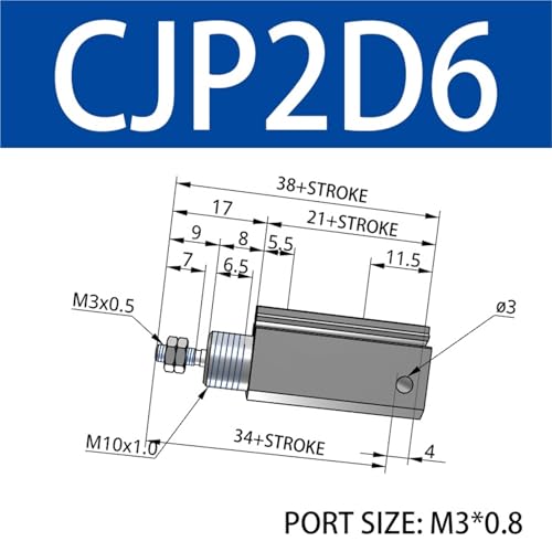 Cylindre CDJP2B10-15D vérin pneumatique double effet micro - 2