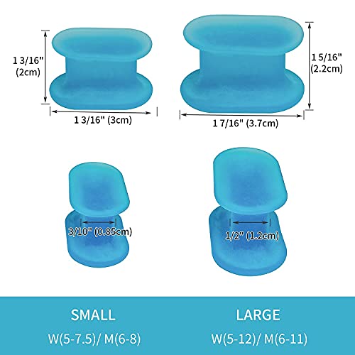 Sumifun Silicone Toe Separators for Overlapping Toes, 10 Packs Gel Bunion Corrector Pads for Crooked Toe Alignment Spreader, Hammer Toe Spacer, Reusable Big Toe Dividers for Women Men