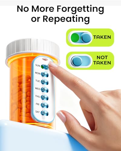 Odaro 2 Pack Pill Reminder, Lanyad or Sticker Pill Tracker, Work with Most Bottles, Reusab - image 5