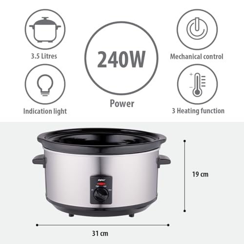 Miniatura 2 de Alpina Cocina Lenta - Cocina - Acero Inoxidable - 3,5l - 240w