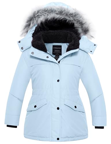 Image of Wantdo Girls' Long Winter Coat Waterproof Puffer Jacket Warm Parka Hooded