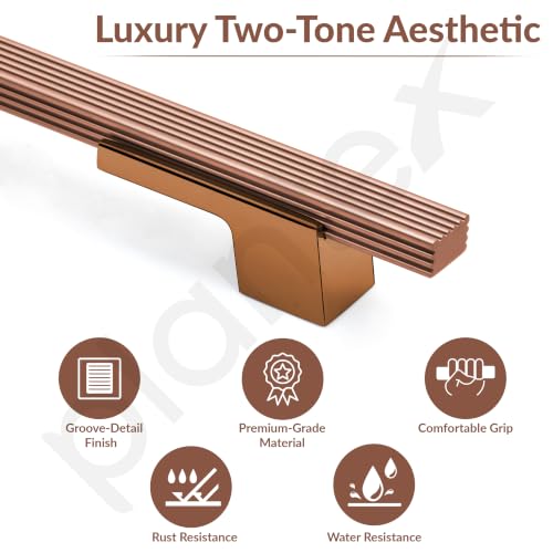 Image of Plantex Aluminium Cabinet Handle /900mm Wardrobe Handle for Home /Cupboard Door Pull-Push Handles for Office - Pack of 2 (DTC-5580, Rose Gold)