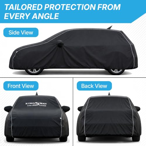 Image of KINGSWAY Super Waterproof Car Cover Only with Maruti Suzuki Swift (Year 2011 to 2017 - All Model) | Mirror and Antenna Pockets | All Weather Car Body Cover with Silver Piping | Black
