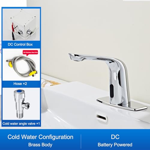 Robinet de lavabo tout cuivre avec capteur automatique intelligent couleur argent - 6