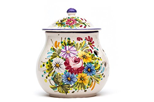 Ceramiche Liberati - Pot à oignons avec décoration Fioraccio
