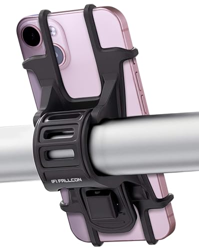 FALLCON F Soporte Movil Bicicleta, Soporte Universal Manillar de Silicona para Bicicleta de montaña,Bici y Moto Ajustable Silicona 4.5"-6.5"