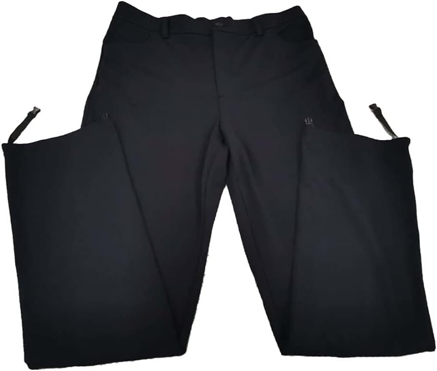 Men Plus Velvet Skating Pants Fleece Practice Training Wear Water Proof Warm Fitted Teens Kids Adult with Pocket (Color : Black, Size : Large)