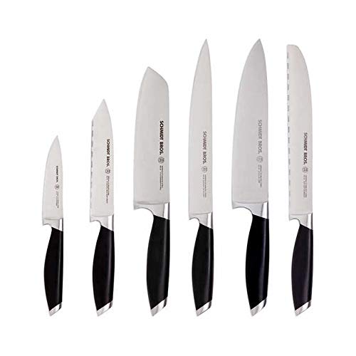 Schmidt Brothers - Bonded Steel 10 Piece Kitchen Knife Set, High-Carbon Stainless Steel Cutlery And Clear Acrylic Magnetic Knife Block Set #TOP2