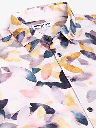 Image of Dennis Lingo Men's Printed Slim Fit Satin Casual Shirt with Spread Collar & Full Sleeves