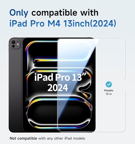 MAGIC JOHN for iPad Pro 13 inch Screen Protector M4[2024] Tempered Glass, Auto Dust-Elimination, Bubble Free, HD Clear, Easy Installation,Scratch Resistant by MAGIC JOHN - Image 2