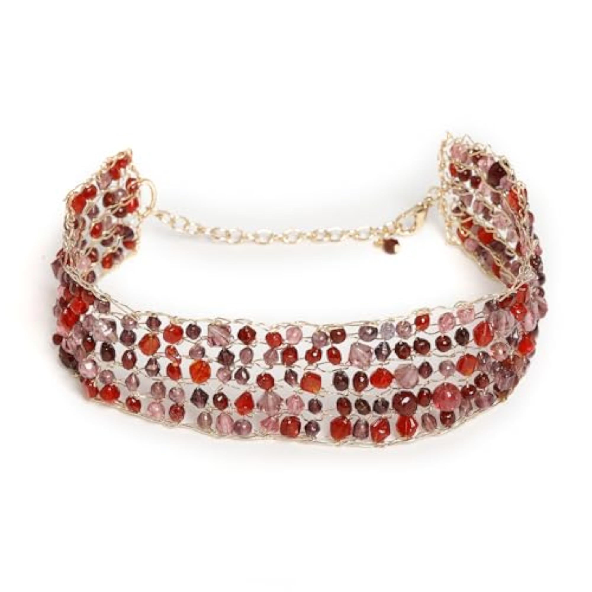 Women's Layered Glass Necklace Mala, Stylish Accessory