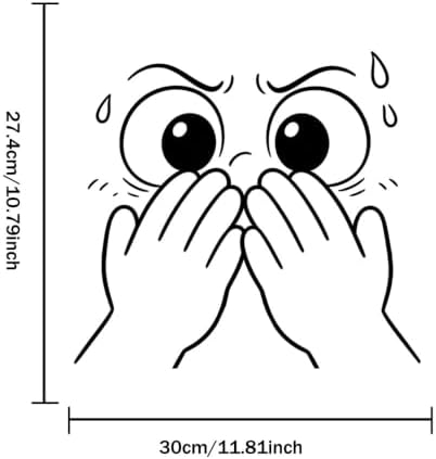 Nouiroy Funny Facepalm Toilet Lid Decal, Humorous Cartoon Expression Bathroom Vinyl Sticker, Self Adhesive Waterproof Restroom Decor Mural for Toilet Seat Cover，Style D — view 7