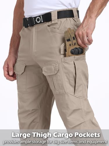 NAVEKULL Cotton Work Cargo Pants Stretch Lightweight Tactical Military Hiking Outdoor Pants with 8 Pockets3