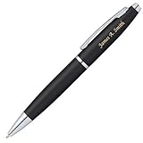 Engraved/Personalized Cross Calais Ballpoint Pen with Gift Box (Chrome/Black) - Custom Engraving - AT0112-14