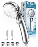 【強化型塩素フィルター&高水圧】シャワーヘッド マイクロナノバブル 塩素除去 6段階出水モード 手元止水 ミストシャワー ナノバブル 極細水流 肌ケア 美髪 毛穴汚れ除去 節水90％ うるおい 保温 保湿 取り付け簡単 国際汎用基準G1/2 カートリッジ2本付き（シルバー）