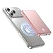 Powerbank für MagSafe 10000mAh, Magnetische Powerbank ohne Kabel, 20W PD Schnellladegerät, Kabellos mit USB-C EIN-/Ausgang, LED-Anzeige, für iPhone 17/16/15/14/13/12 Pro/Pro Max, Rosébraun